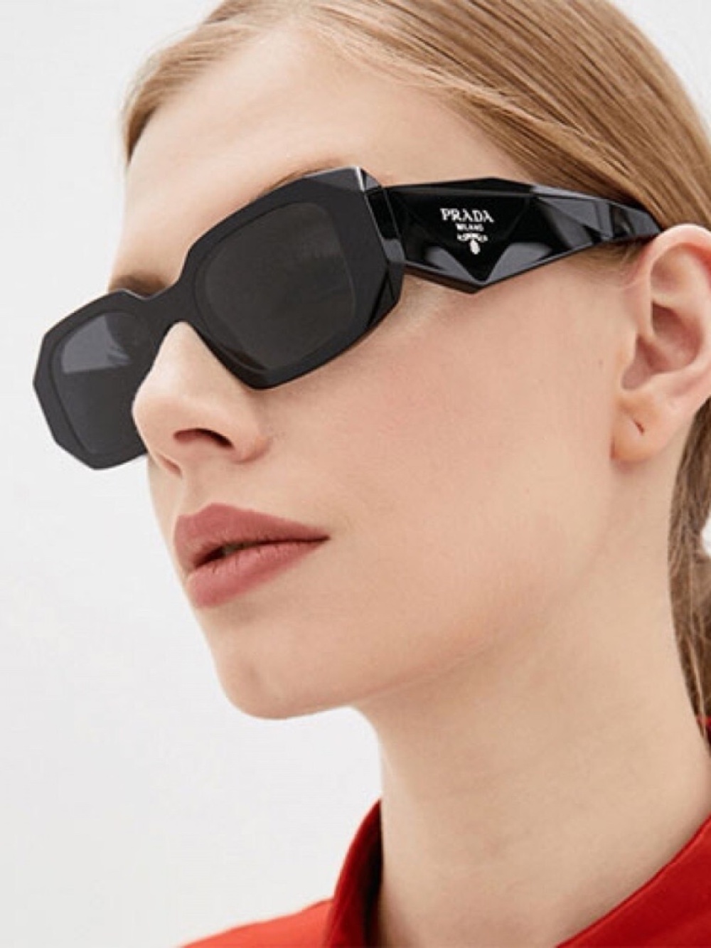 Prada PR 17WS 1AB5SO Black Dark Grey Lens Sunglasses